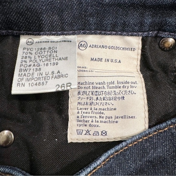 Ag Adriano Goldschmied | Stevie Slim Straight Jeans Dark Wash Ankle Size 26R - Picture 8 of 8